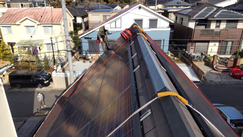 太陽光ﾊﾟﾈﾙ防鳥工事｜奈良県奈良市スライダー5